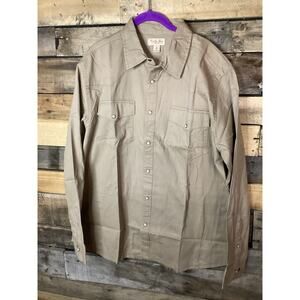 Men's Turtle Bay Western Denim Shirt, Khaki, Size Large